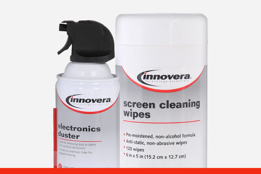 Innovera electronics duster and screen cleaning wipes